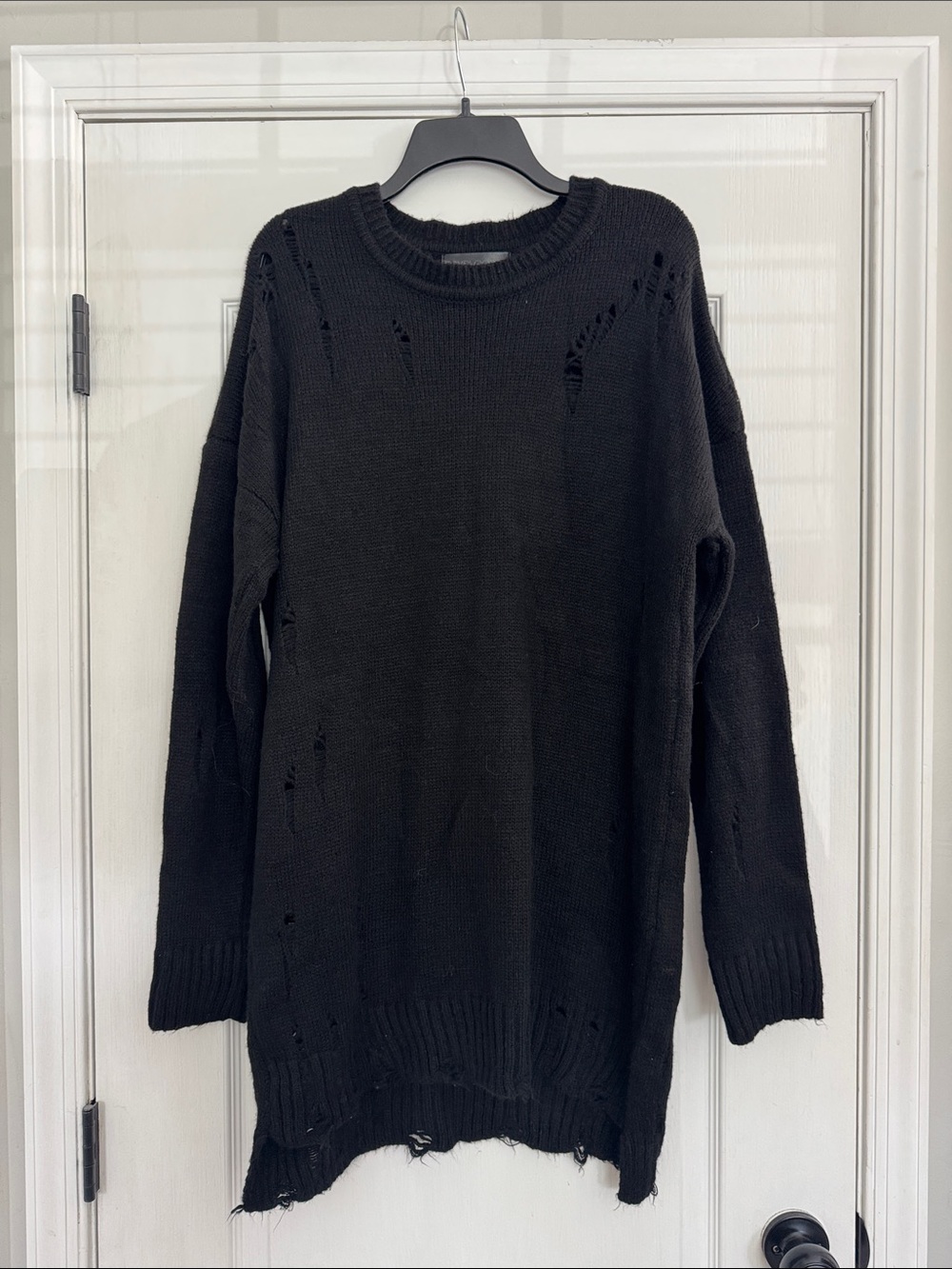 Foxblood distressed sweater dress